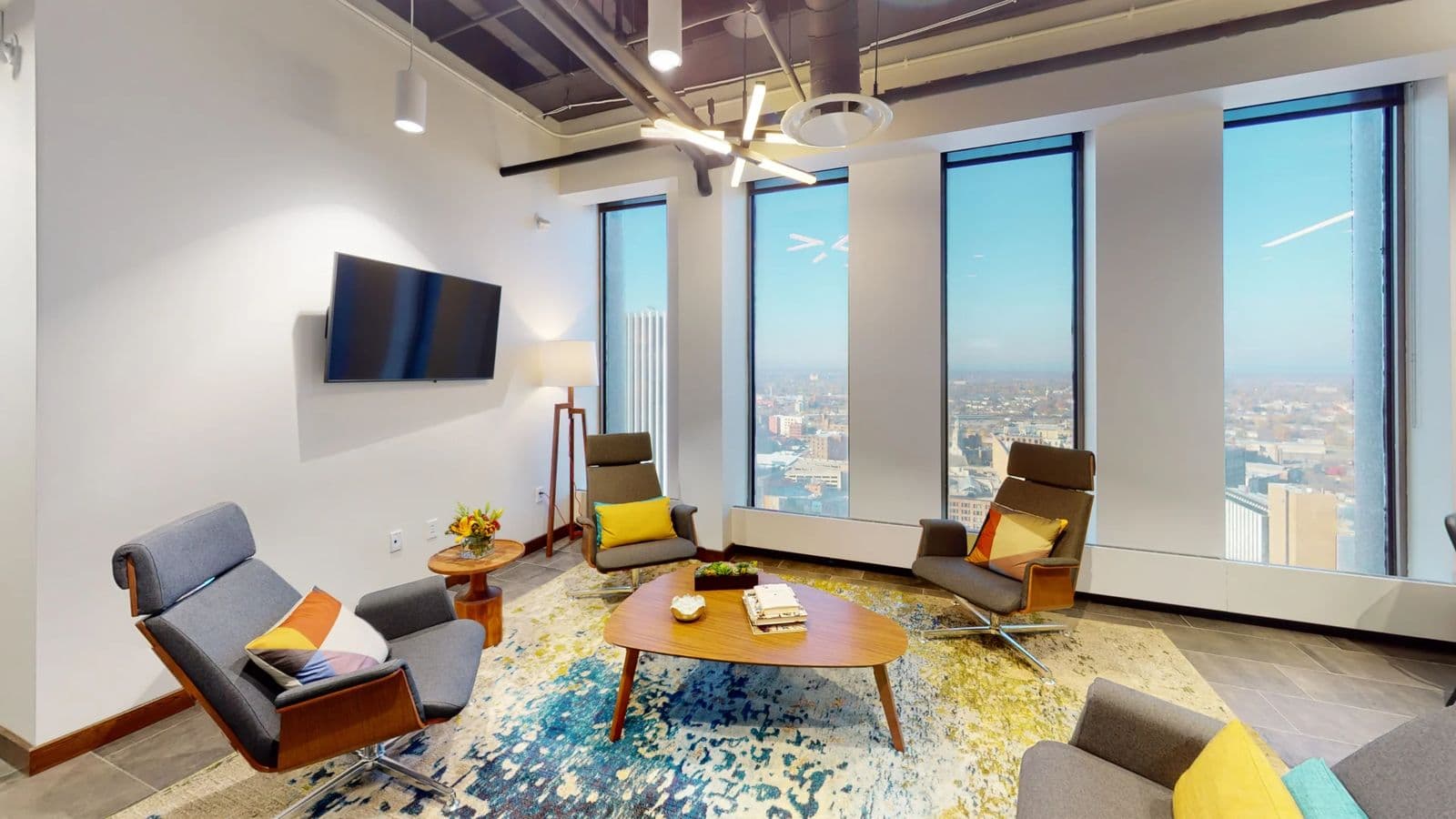 High-rise office lounge